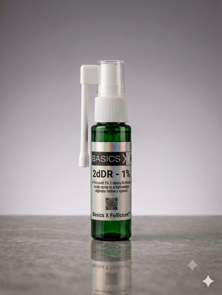 BASICS X FOLLICIUM™ 2dDR (2-deoxy-D-Ribose) 1% — Novel Cellular Signalling Research Spray.